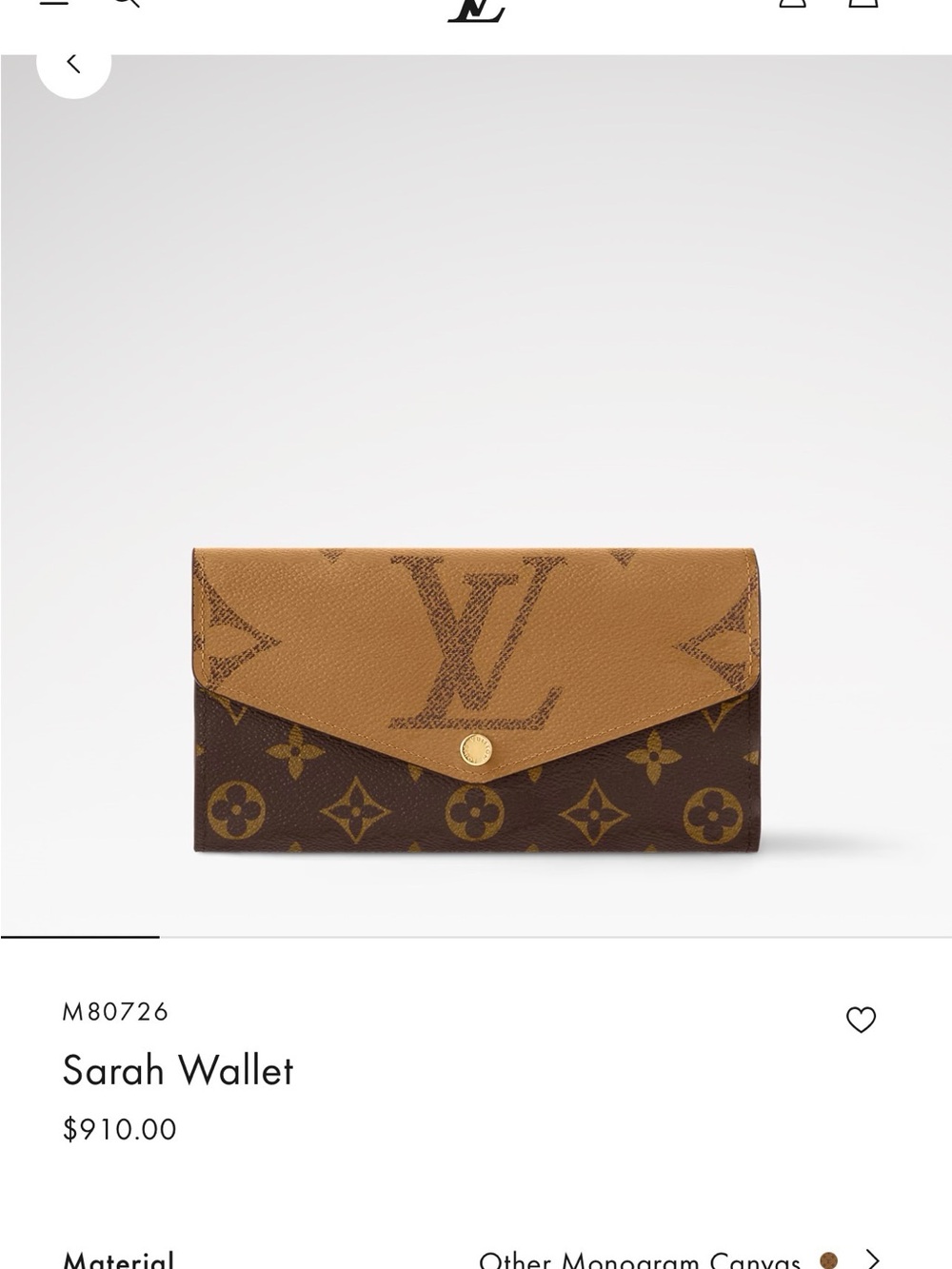 Louis Vuitton Portefeuille Sarah
Monogram Giant Reverse Long
Wallet - Picture 6 of 6